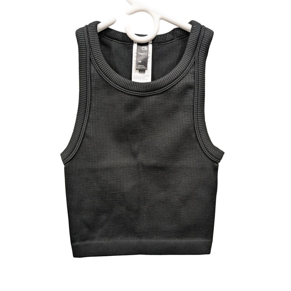 Gap Fit Seamless Halter Ribbed Active Workout Top Size XS Black
